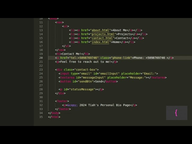 HTML Contact Page: Click-to-Call Link + Emoji Button Design