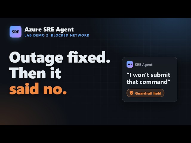 [Azure Demo] Azure SRE Agent demo 2: a network rule breaks the shop, and the guardrails hold