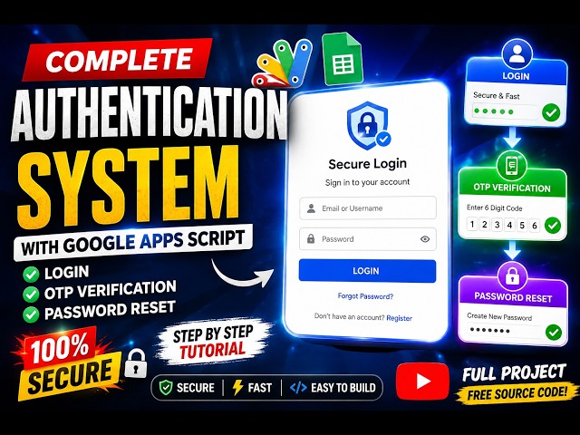 Build a Complete Authentication System with Google Apps Script 🔐 | Login, OTP & Password Reset