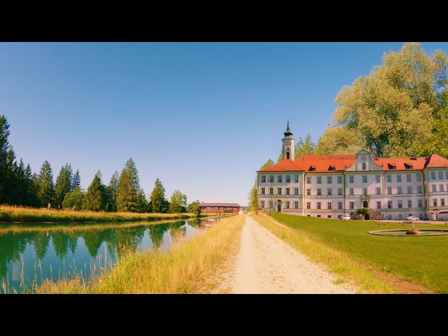 1 Hour Sunrise Bike Ride along Isar River  | 4K ASMR