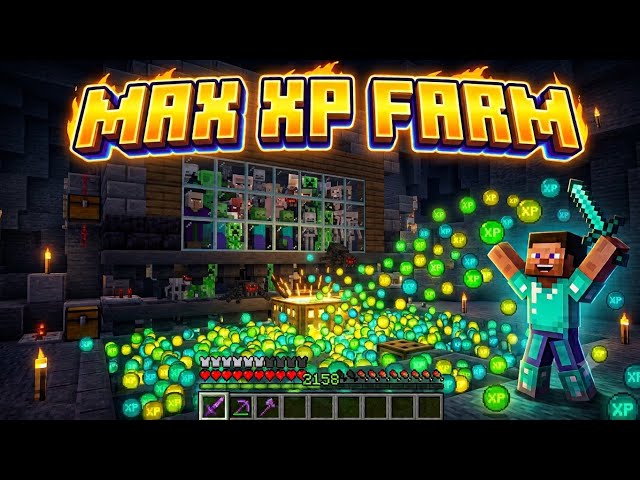 ​Easiest Unlimited XP Farm in Minecraft! ⚡🔥 (0 to 100 Levels Fast)