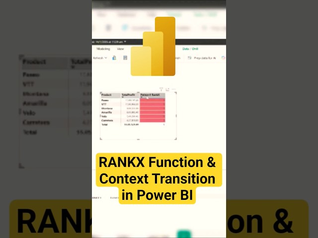 RANKX Function & Context Transition in Power BI #powerbi #dax #powerbitutorial #ranking #rankx #fyp