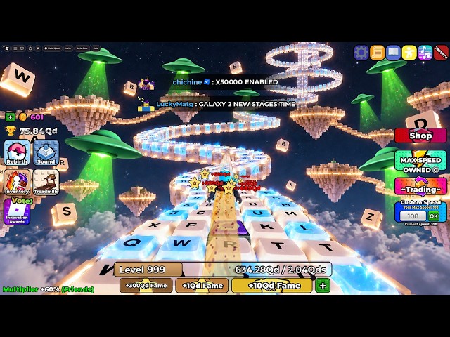BIG BOOST!! - I BEAT ALL STAGE IN GALAXY 2 +1 Speed Keyboard Escape Roblox