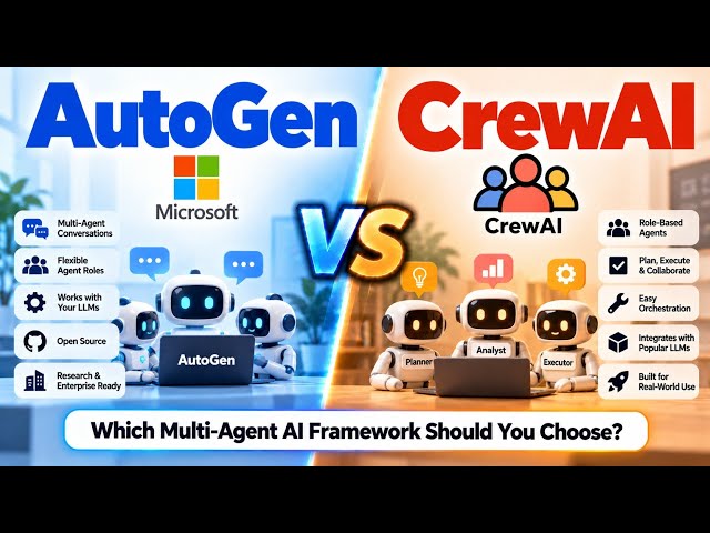 AutoGen vs CrewAI | Which Multi-Agent AI Framework Should You Choose? | Uplatz