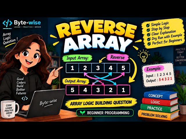 Reverse an Array|Array Logic Building Question| Beginner Programming |Important Interview Questions 