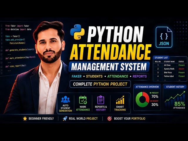 Build a Python Attendance Management System| Faker+Student Records+Reports | Complete Python Project