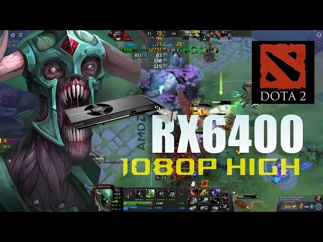 AMD RX 6400 dotA 2 1080p High Settings | 5900x | Ranked Hard Support Undying