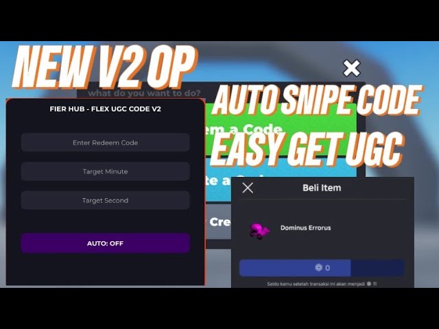 [ V2 ] Flex Ugc Code Script - Auto Snipe Code - Auto Redeem Code