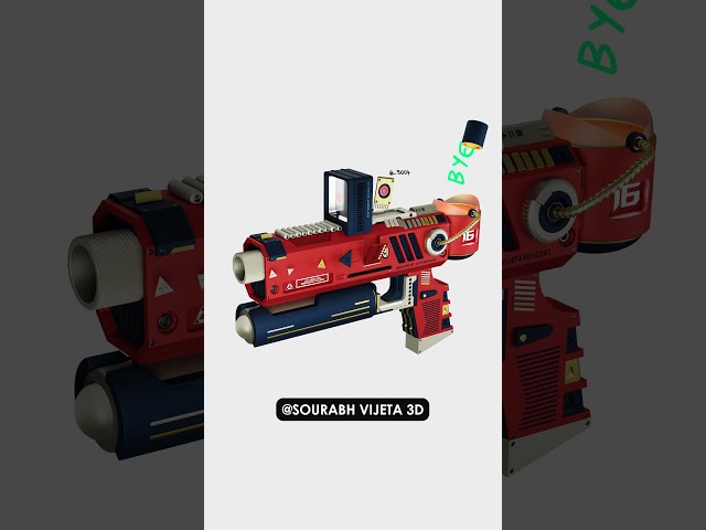 Guess how long this laser gun took to model? #blender3d #3dart #shorts