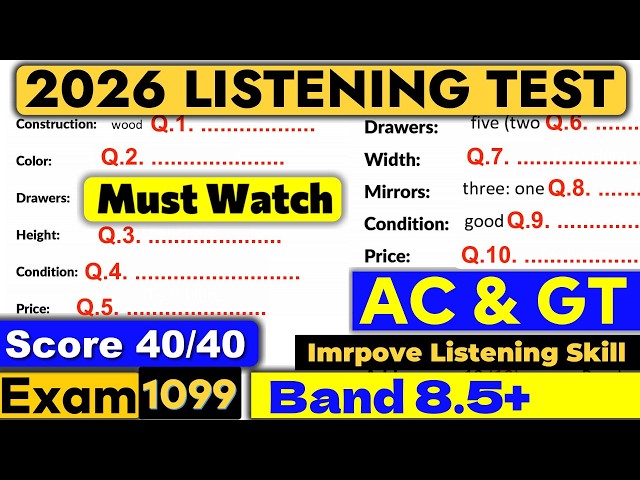 IELTS Listening Practice Test 2026 with Answers | 15.09.2026