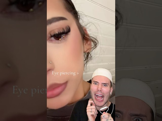 CRAZY EYE PIERCING TREND!😱 #beautytips #beautyhacks #beautyshorts #piercing