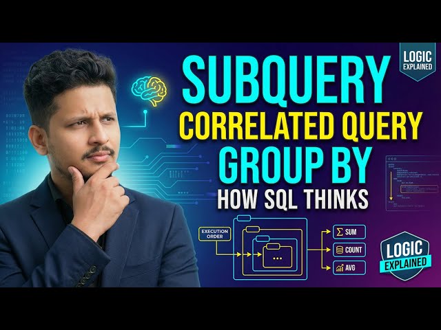 Session 7 SQL Interview Masterclass: Subquery, Correlated Subquery, GROUP BY vs ORDER BY