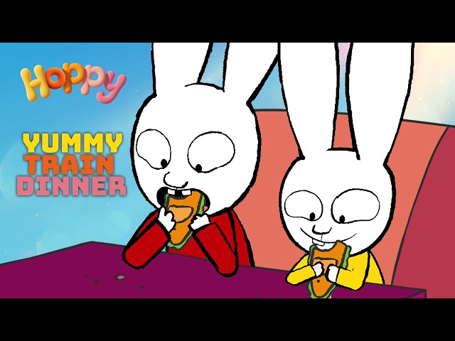 🍔 Meals Taste Better on a Train! | Family Vacation Fun 🌈 Hoppy Friends Family