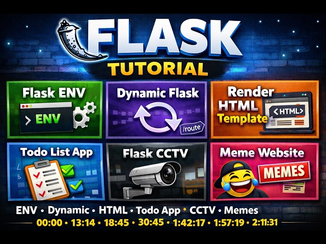 Learn Flask in 2 Hours 🔥 Build Real Projects | Todo App, CCTV Camera & Meme Website #flasktutorial