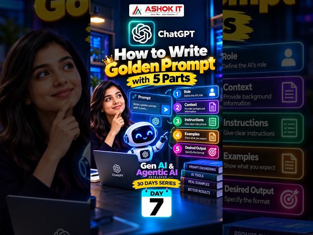 👑 Golden Prompt Explained | 5 Parts of a Perfect AI Prompt | Gen AI & Agentic AI | Ashok IT