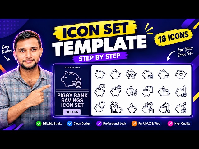 How to Create an Icon Set Template in Adobe Illustrator | Step by Step Tutorial | Design Dynamic Lab