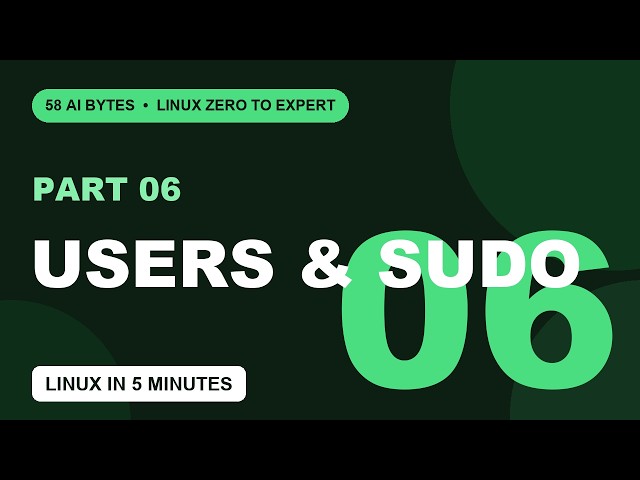 Users, Groups & sudo Explained — Linux in 5 Minutes (Part 6)