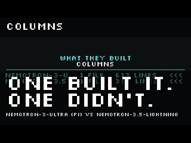 Nemotron 3 Ultra vs Nemotron 3.5 Lightning: build Columns from scratch