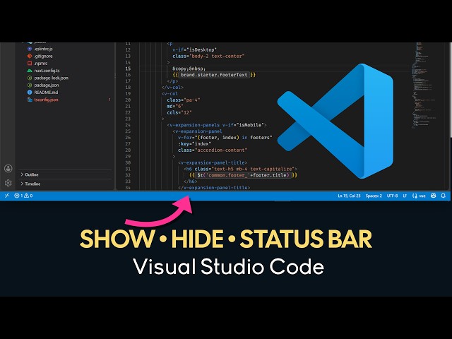 How to Show or Hide the Status Bar in VS Code