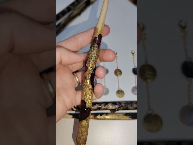 Gold Series ✨ 12 Handmade Wooden Crochet Hooks | Hand-Painted Floral Designs