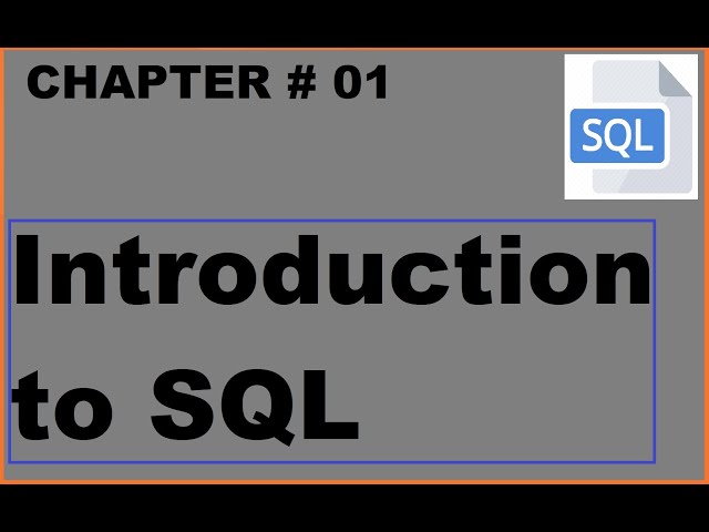 SQL Tutorial - W3SCHOOLS - CHAPTER # 01 ENGLISH