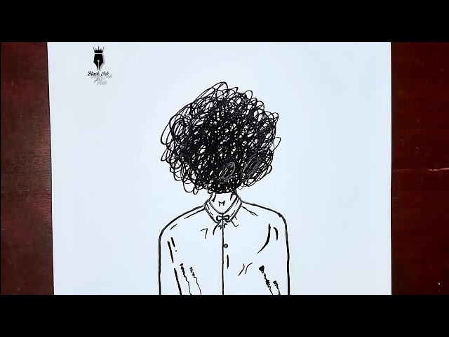 How to draw confused boy || Confused boy drawing step by step tutorial #art #blackinkarts