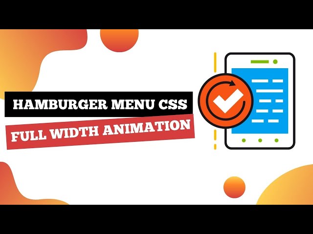 Hamburger Menu CSS Animation Only HTML and CSS