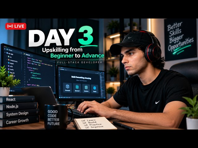 Day 3 : Upskilling from Beginner to Advance | full-stack Developer | #developer