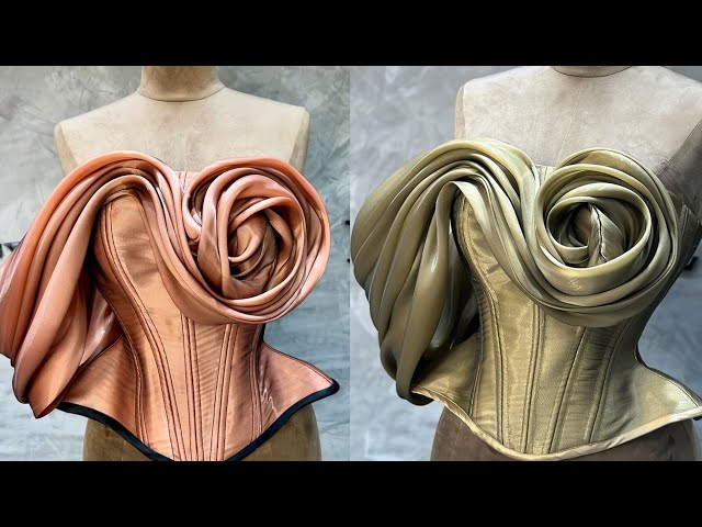 DIY Draping a Floral Design on a Corset Top – Easy Step-by-Step Tutorial
