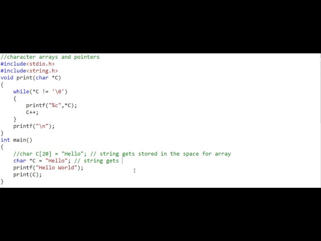 Character arrays and pointers - part 2