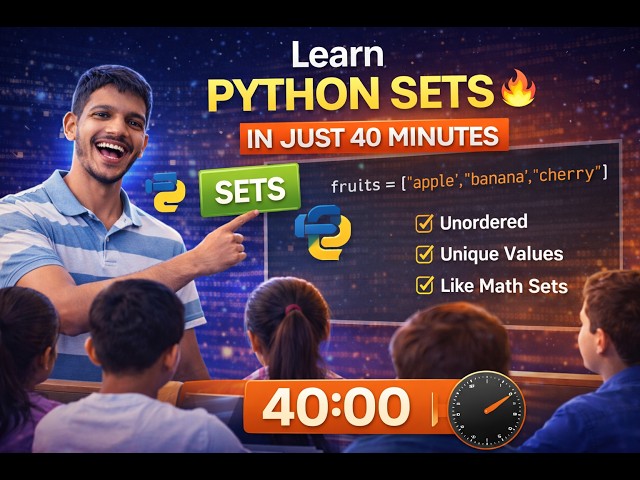 Master Python Sets 🔥 | Fast & Easy Tutorial | Sets in 40 Minutes 🔥