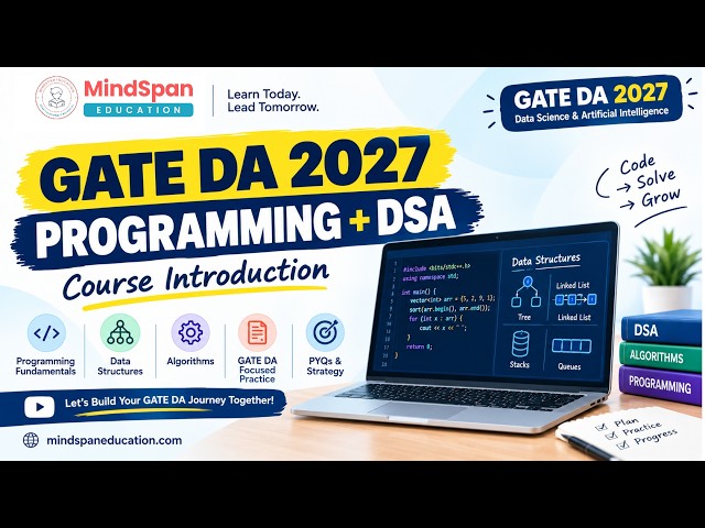 GATE DA 2027 Programming & DSA | Course Introduction, Strategy & Roadmap