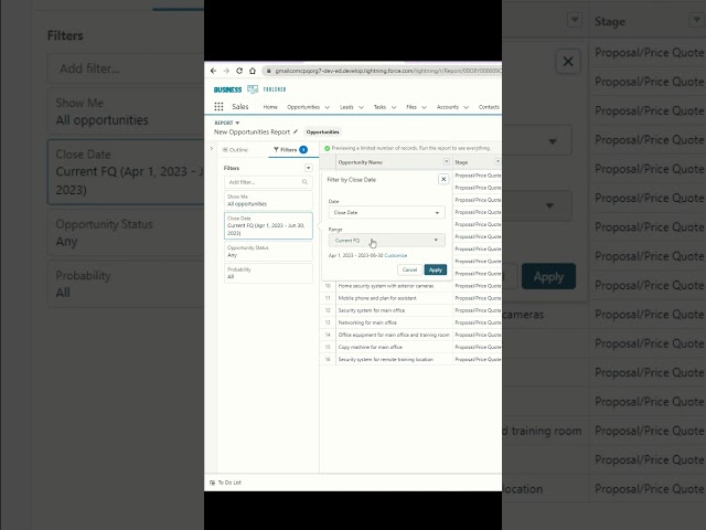 Salesforce 101: Report Filters