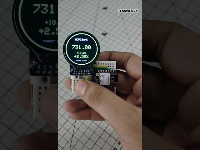 Built a LIVE stock market ticker using Seeed Studio XIAO ESP32-C6 + 1.28" GC9A01 round TFT! 📈#stocks
