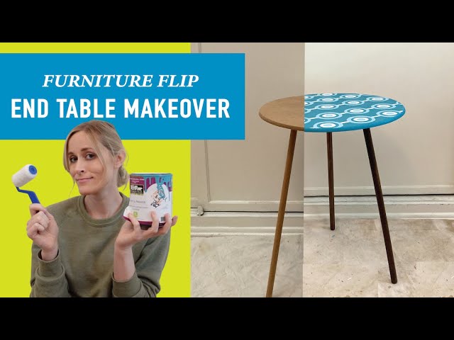 Colorful Midcentury Side Table Makeover | DIY Furniture Flip