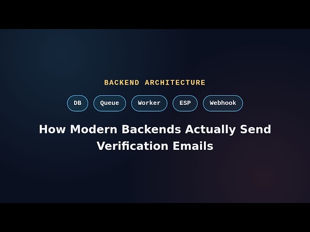 How Modern Backends Actually Send Verification Emails (Queues, Workers, JWTs)