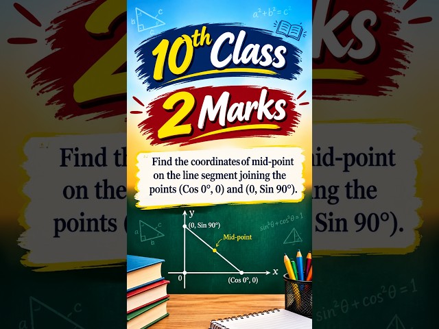 10th Class 2 Marks | Mid-Point Formula | SSC Maths Important Question | Daily 1 or 2 Marks