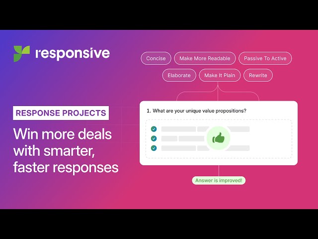 AI-powered RFP & questionnaire management - Response Projects from Responsive