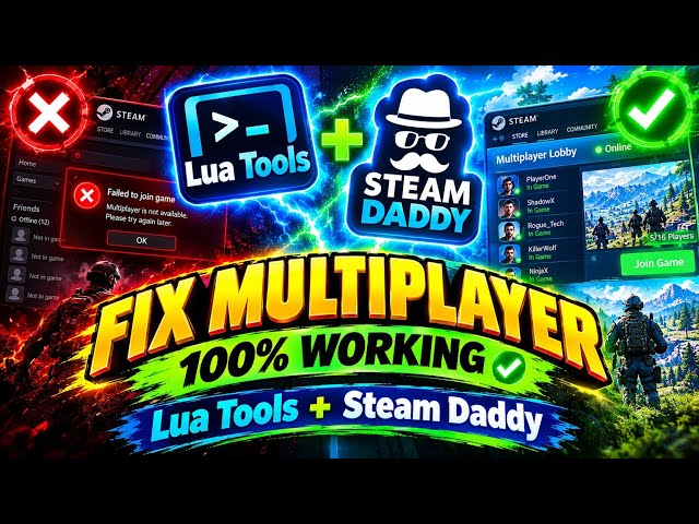 How to Play Steam Games Multiplayer for FREE! 🔥 Steam Daddy + Lua Tools Guide