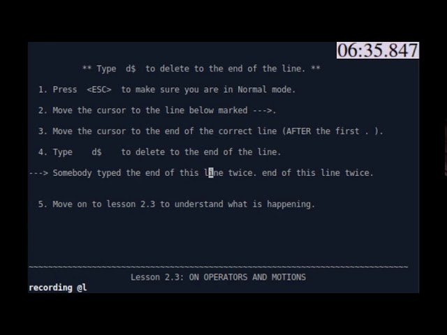 vimtutor speedrun any% [PB - 34:14.81]