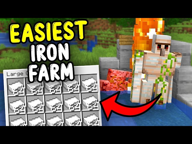 How to make the easiest Iron Farm in Minecraft (330+ Iron Per Hour)