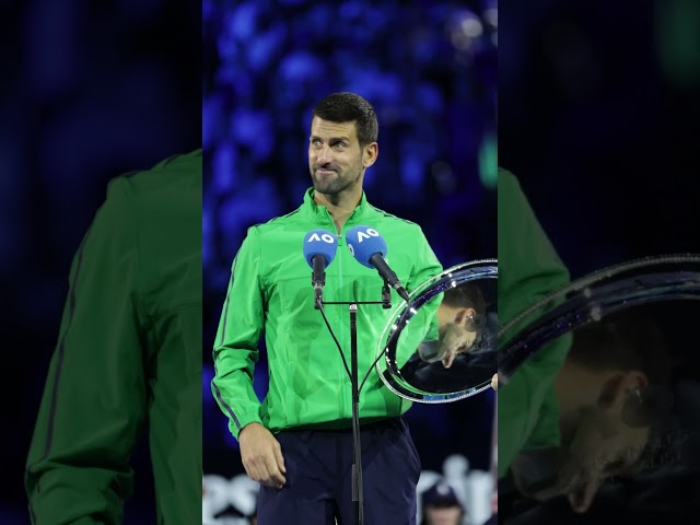 Rod Laver Arena was full of love for the King of Melbourne 💙 #ausopen #tennis #djokovic