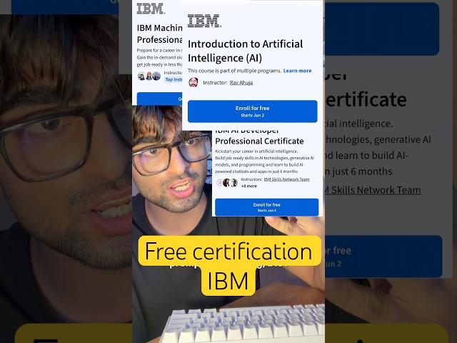 If you want to Enroll, Follow me on Instagram link is in Bio #viralvideo #certification #ibm #tech