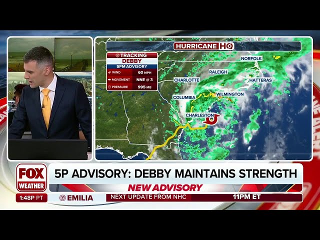 Debby Expected To Make A Secondary US Landfall Within Next 24 hours