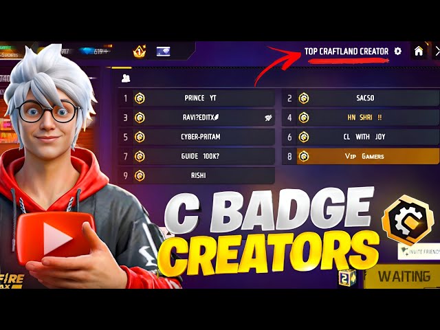 🤯 ALL C BADGE CREATORS PLAYING MECCHA CHAMELEON IN FREE FIRE? VIP GAMERS #freefire #mecchachameleon