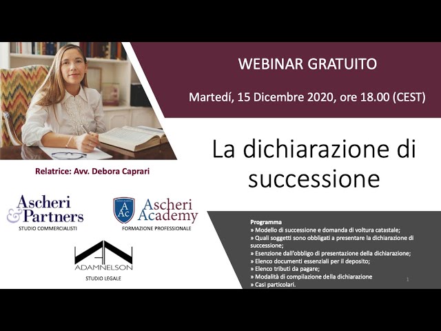 Webinar: Declaration of Succession