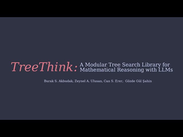 TreeThink: A Modular Tree Search Library for Mathematical Reasoning with LLMs