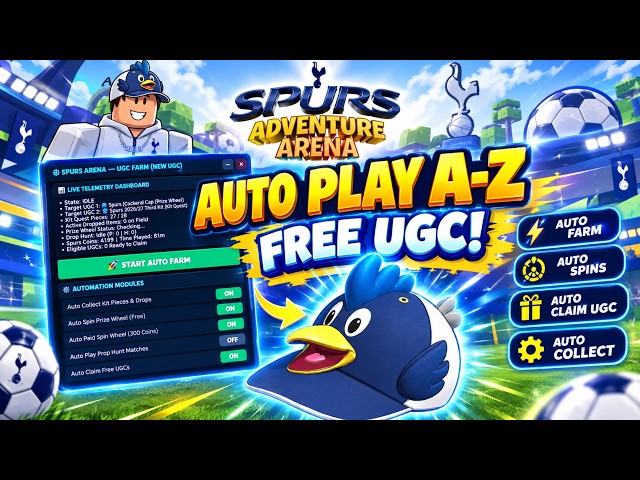 [FREE UGC] Spurs Adventure Arena OP SCRIPT (AUTO PLAY A - Z) | *PASTEBIN*