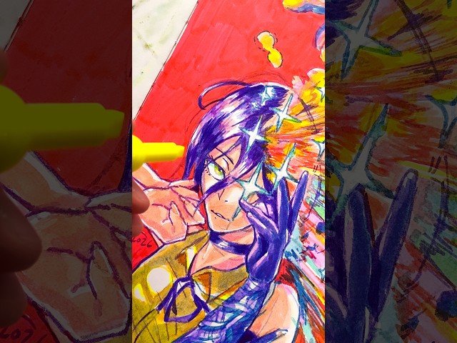 I Tried Drawing with HIGHLIGHTERS!! 👀🎨 #artchallenge