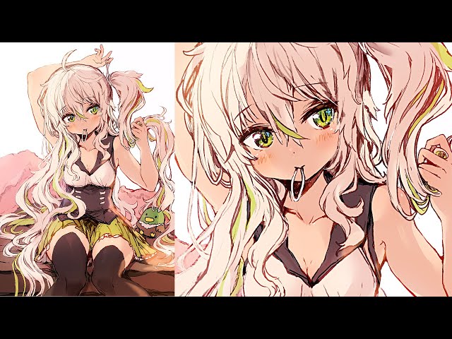 Illust Making!! Speed painting!! White-hair girl art (CAMOMI Camomi)